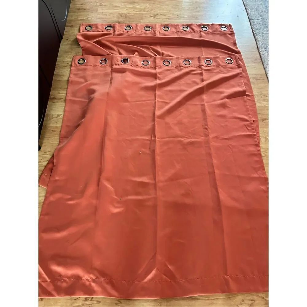 Window curtains orange color size 41 wide and 62 tall  decor window